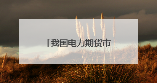 我国电力期货市场建设正当时